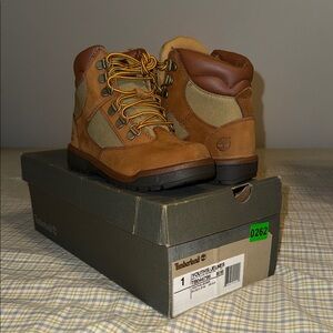 Timberland Brown and Tan Youth Hiking Boots